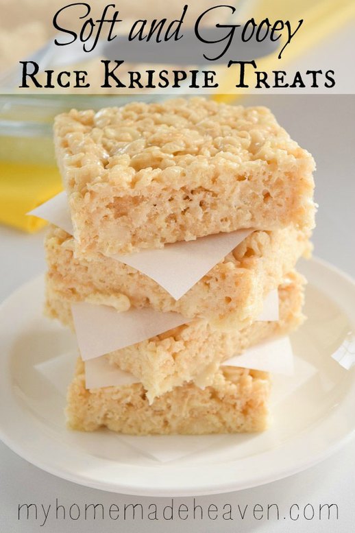 Soft and Gooey Rice Krispie Treats My Homemade Heaven